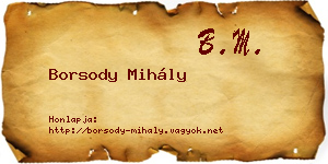 Borsody Mihály névjegykártya