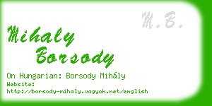 mihaly borsody business card
